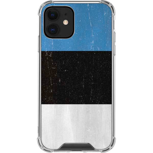 Estonia Flag Distressed iPhone 12 Clear Case
